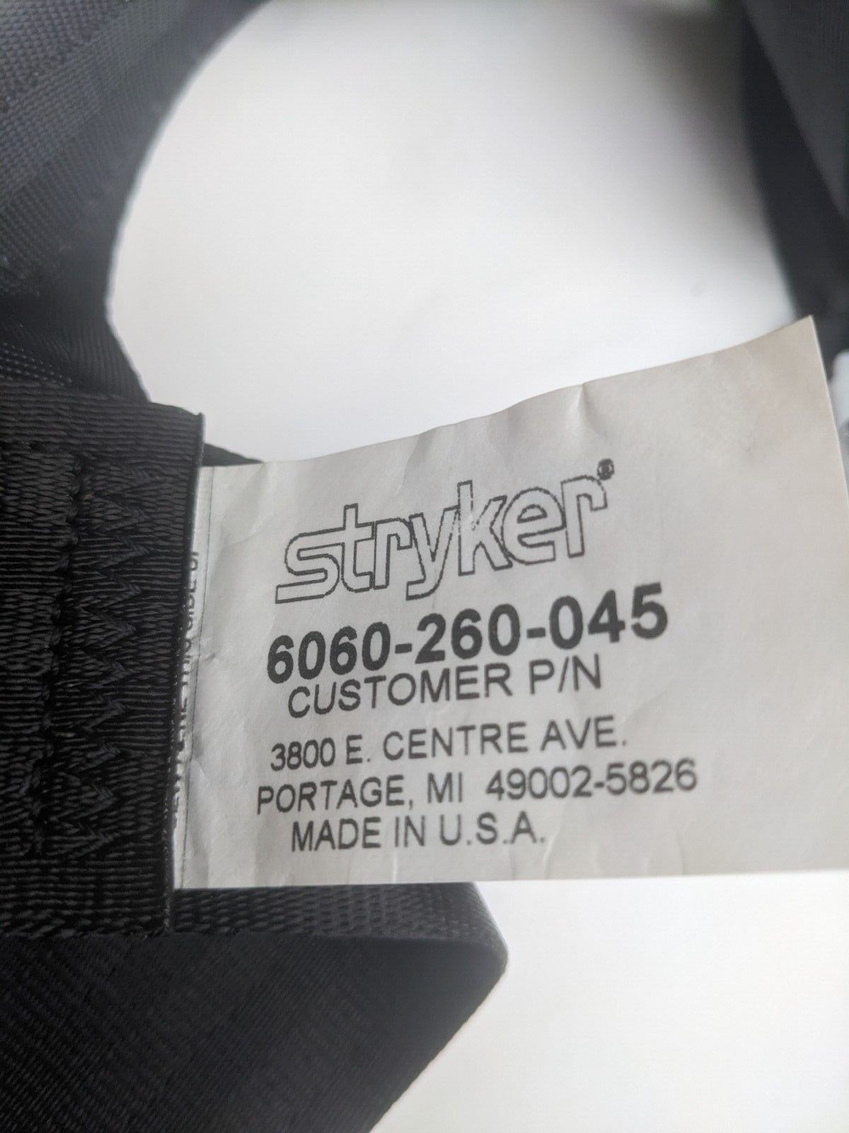 Stryker Medical Shoulder 4 pt Harness Restraint 6060-260-045 paramedic ambulance