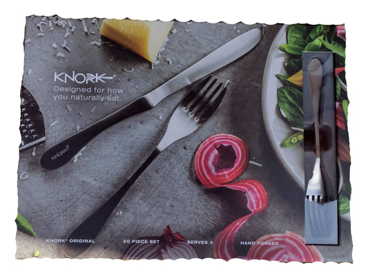 Knork 18/10 Stainless Steel Flatware Set - Tougher Steel Knife & Fork in One