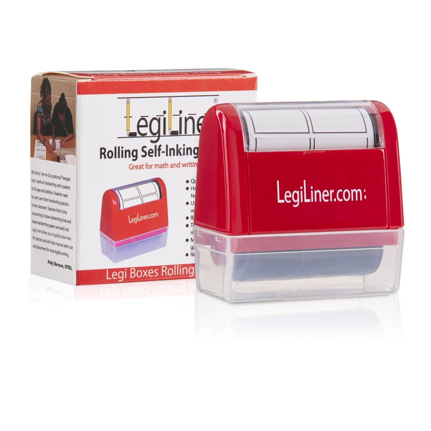 LegiLiner Self-Inking Roller Stamp Boxes OT, Maths and Handwriting Boxes