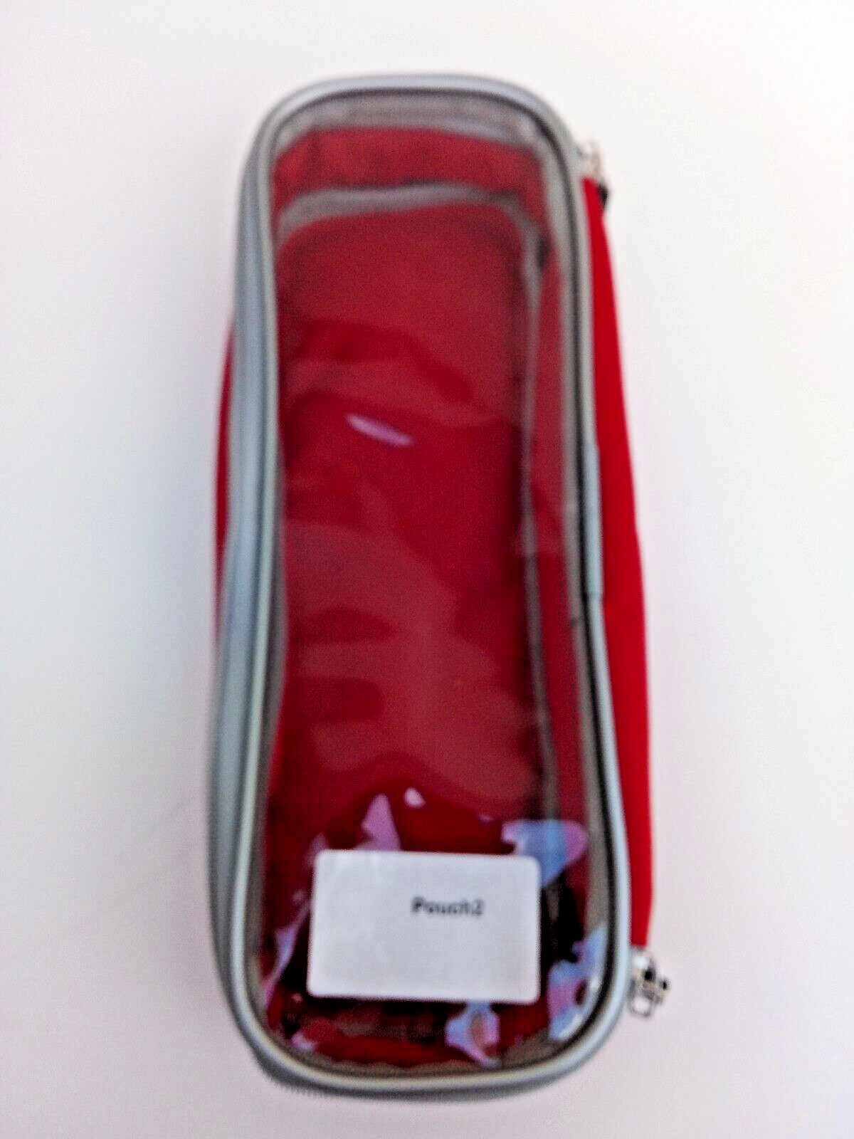 OpenHouse OH Medical Red Large Pouch 33cm x 12cm x 8cm Lumious, Transparent lid