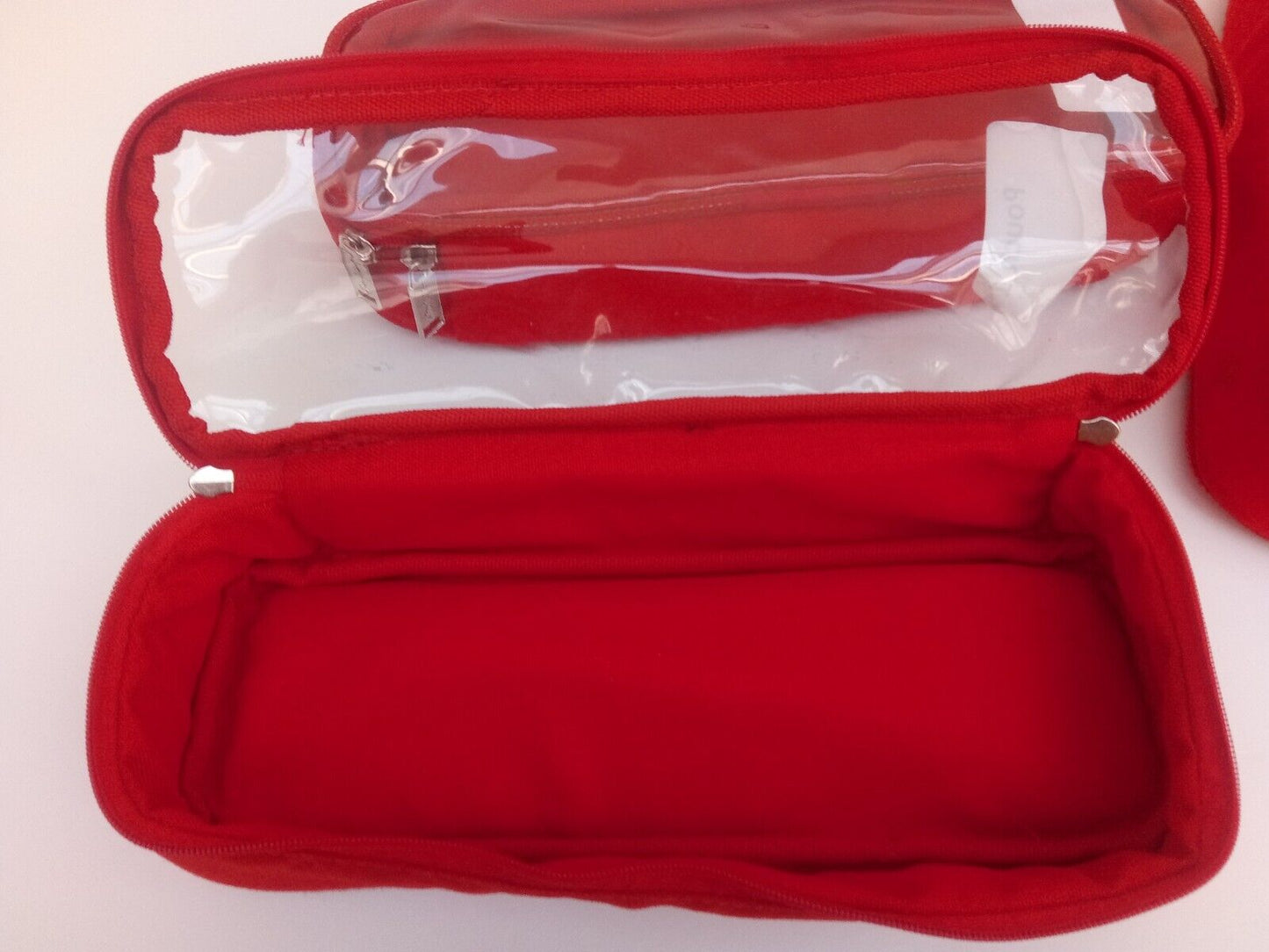 OpenHouse OH Medical Red Large Pouch 33cm x 12cm x 8cm, Transparent lid