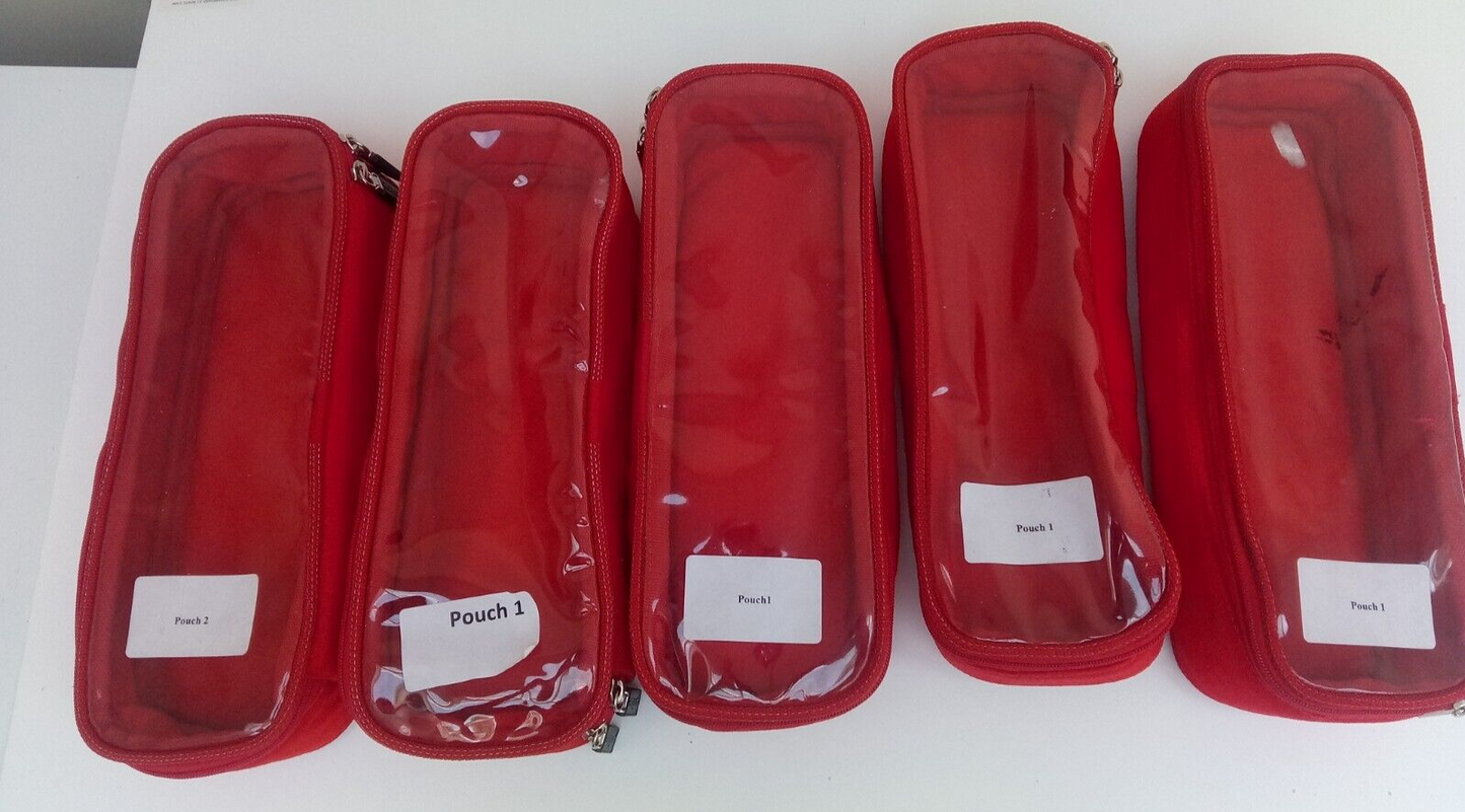OpenHouse OH Medical Red Large Pouch 33cm x 12cm x 8cm, Transparent lid