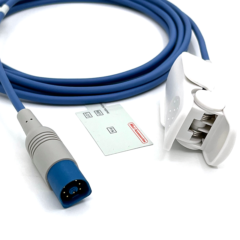 Compatible HP Reusable SpO2 Sensor 8-pin Adult Clip for Fingers and Toes