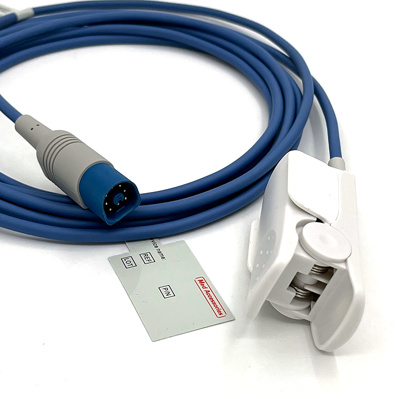 Compatible HP Reusable SpO2 Sensor 8-pin Adult Clip for Fingers and Toes