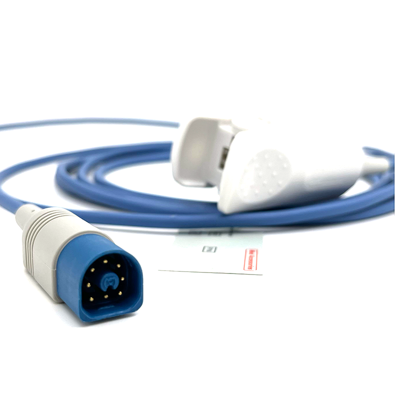Compatible HP Reusable SpO2 Sensor 8-pin Adult Clip for Fingers and Toes