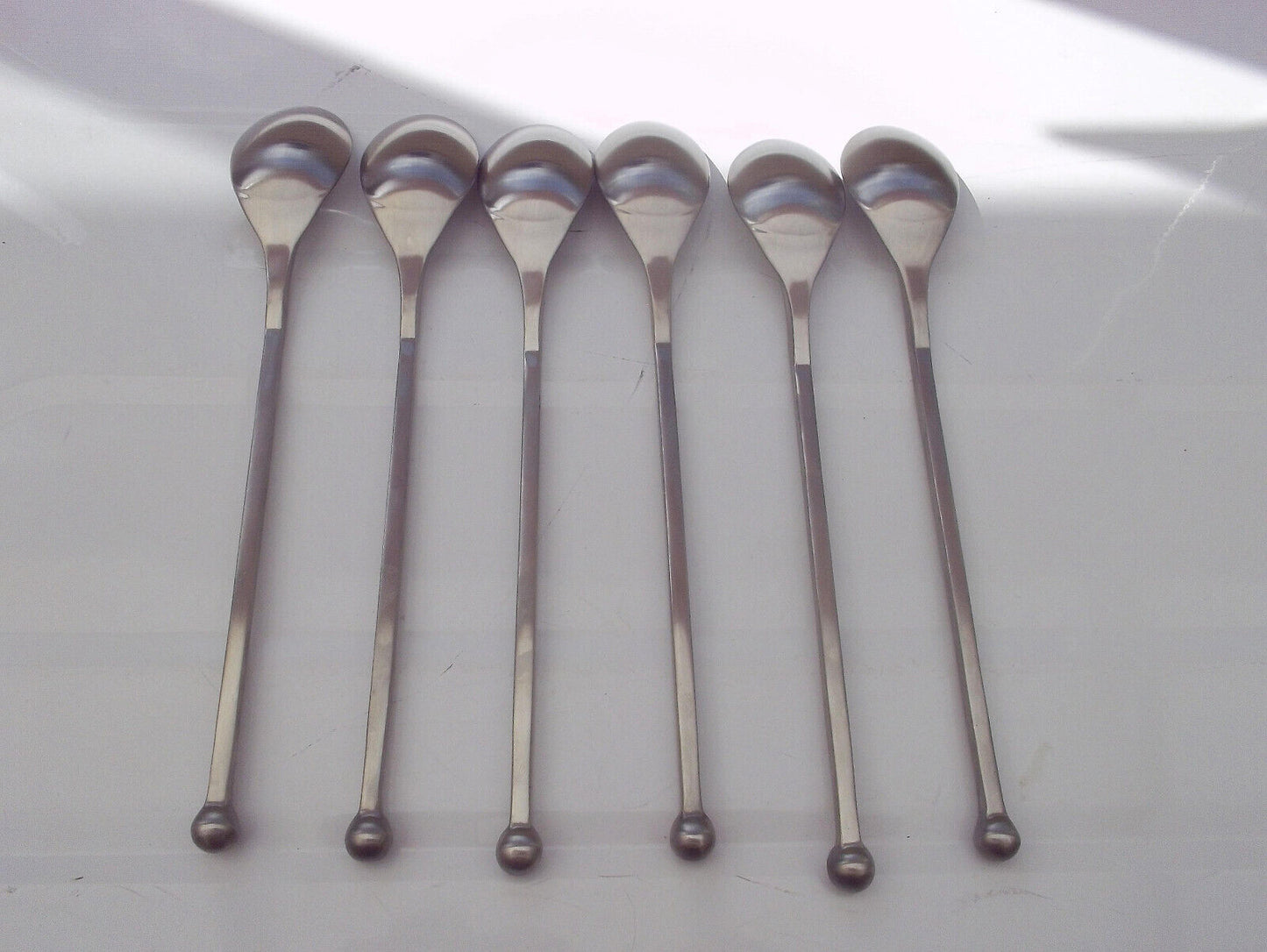 Knork Original Long Handle Iced Tea Spoons 6 Piece Set Matte or Gloss Finish