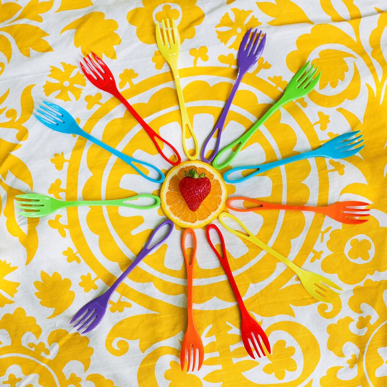 Knork Knife & Fork in One - Outdoor Plasticware 12-Piece Set - Ideal for lunch