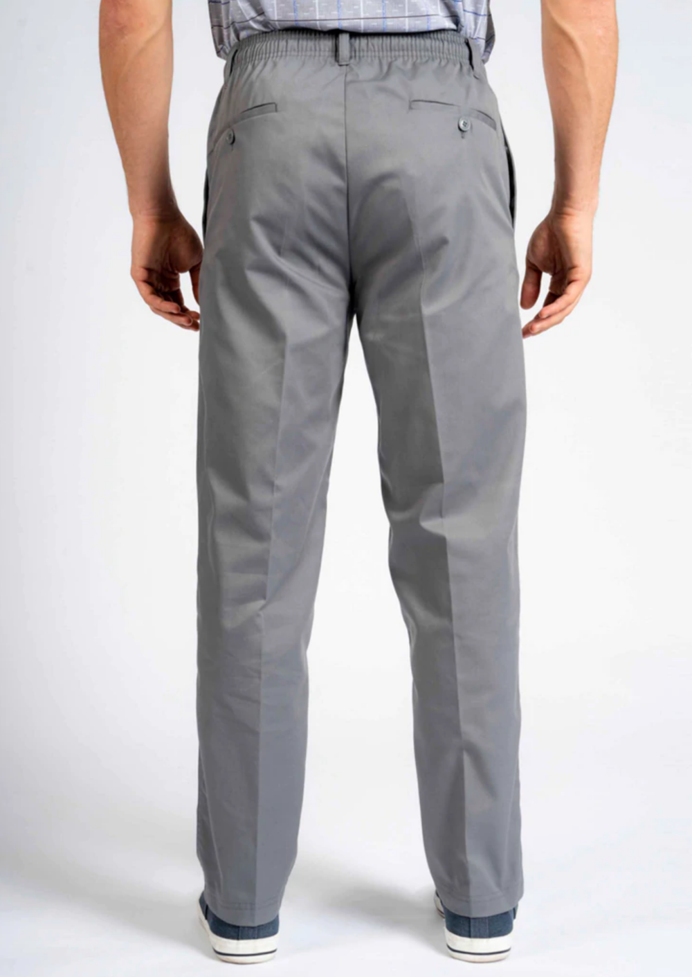 Men's Aubrey straight fit elastic waist adaptive pull-on trousers - Grey (Returns)