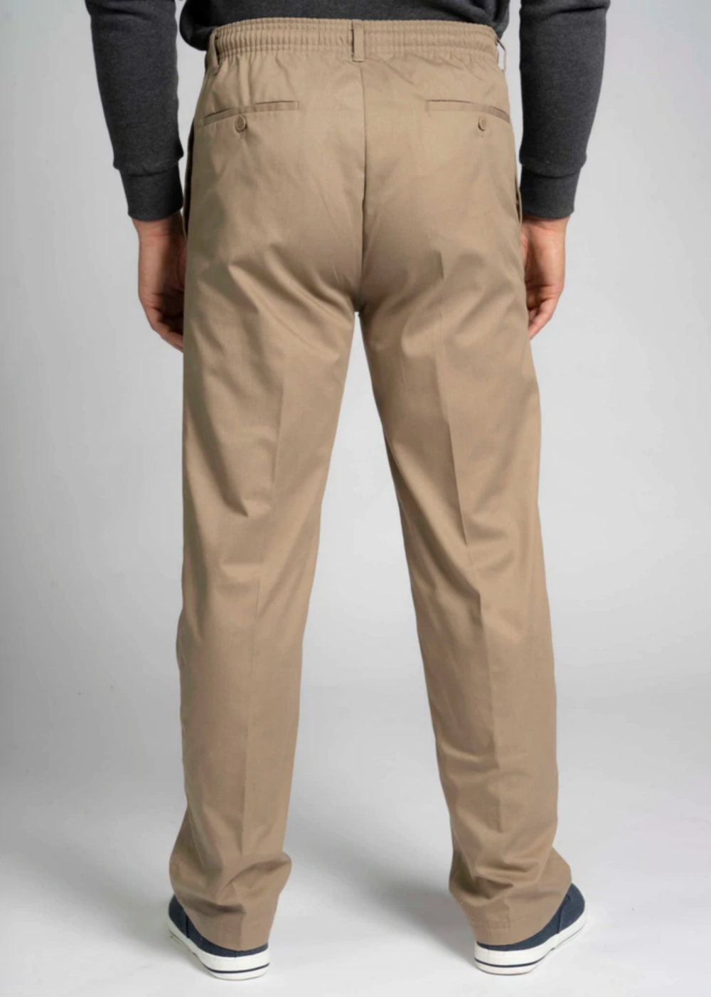 Men's Aubrey straight fit elastic waist adaptive pull-on trousers - Sand (Returns)