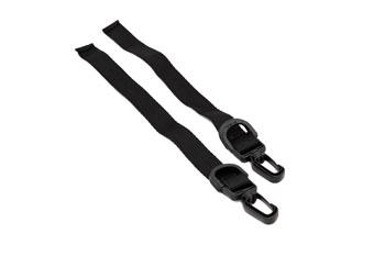 Side straps for wheelchair lap tray and bag