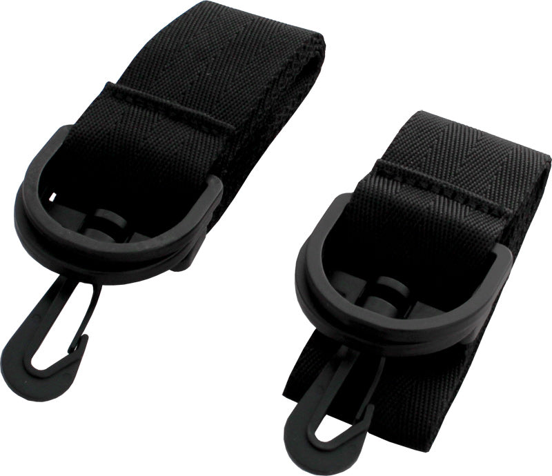 Side straps for wheelchair lap tray and bag