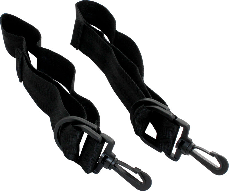 Side straps for wheelchair lap tray and bag