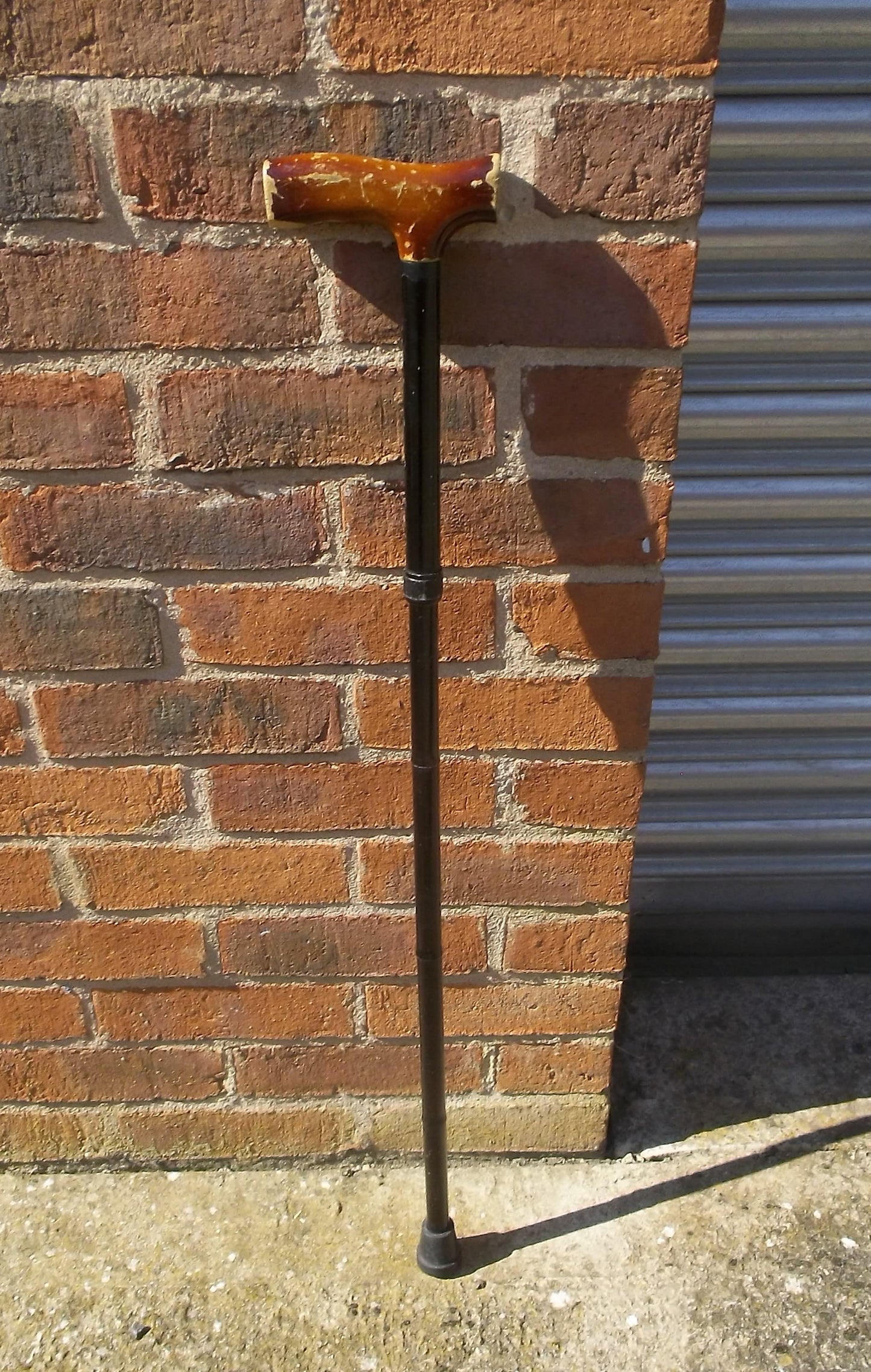 Foldable Walking Stick Adjustable Wooden Handle