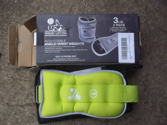Pair of 3lb Ankle/Wrist Wearable Weights Green - Nordic Lifting