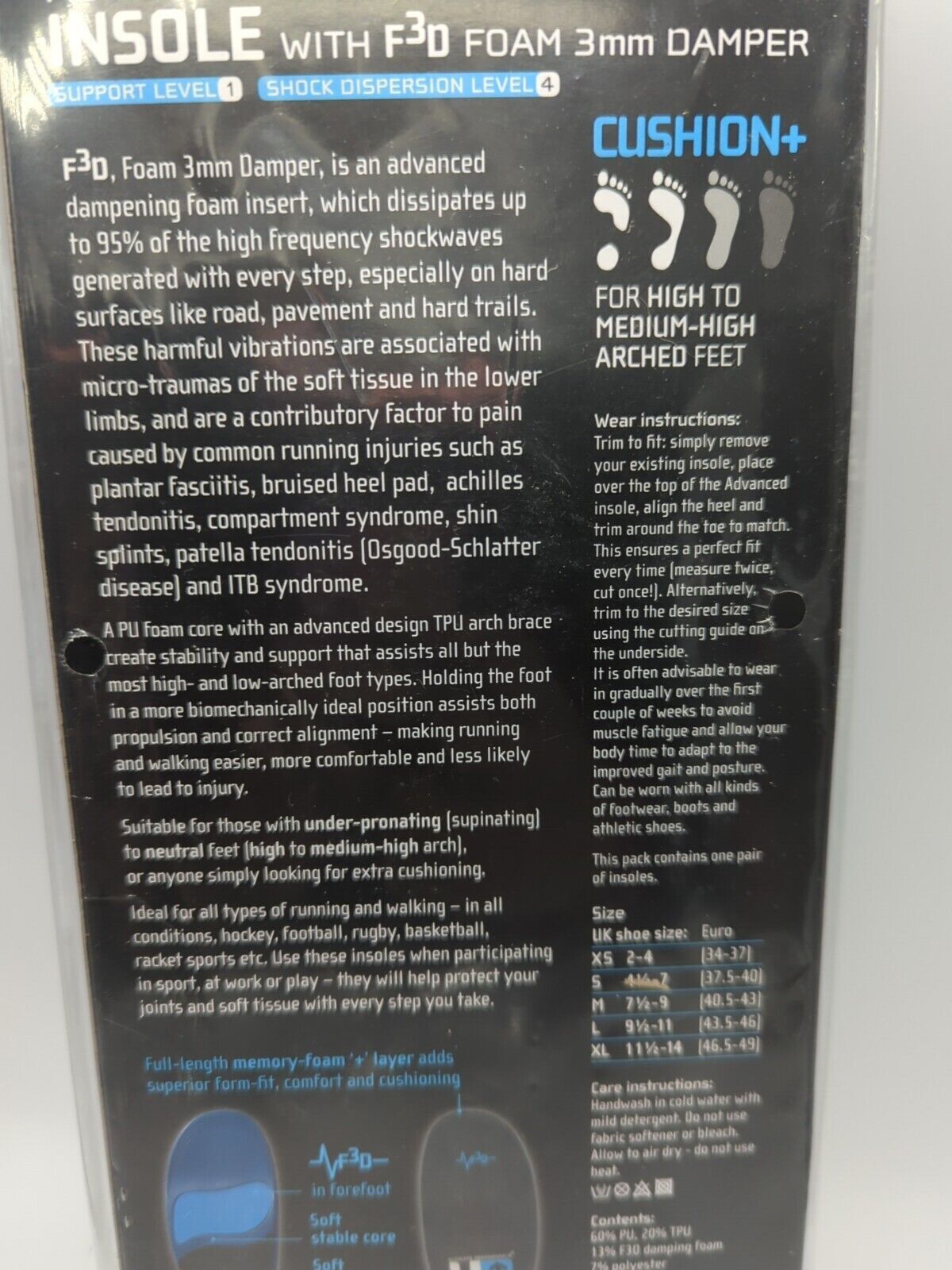 Ultimate Performance - Advanced Insole With F3D (FOAM 3mm Damper)