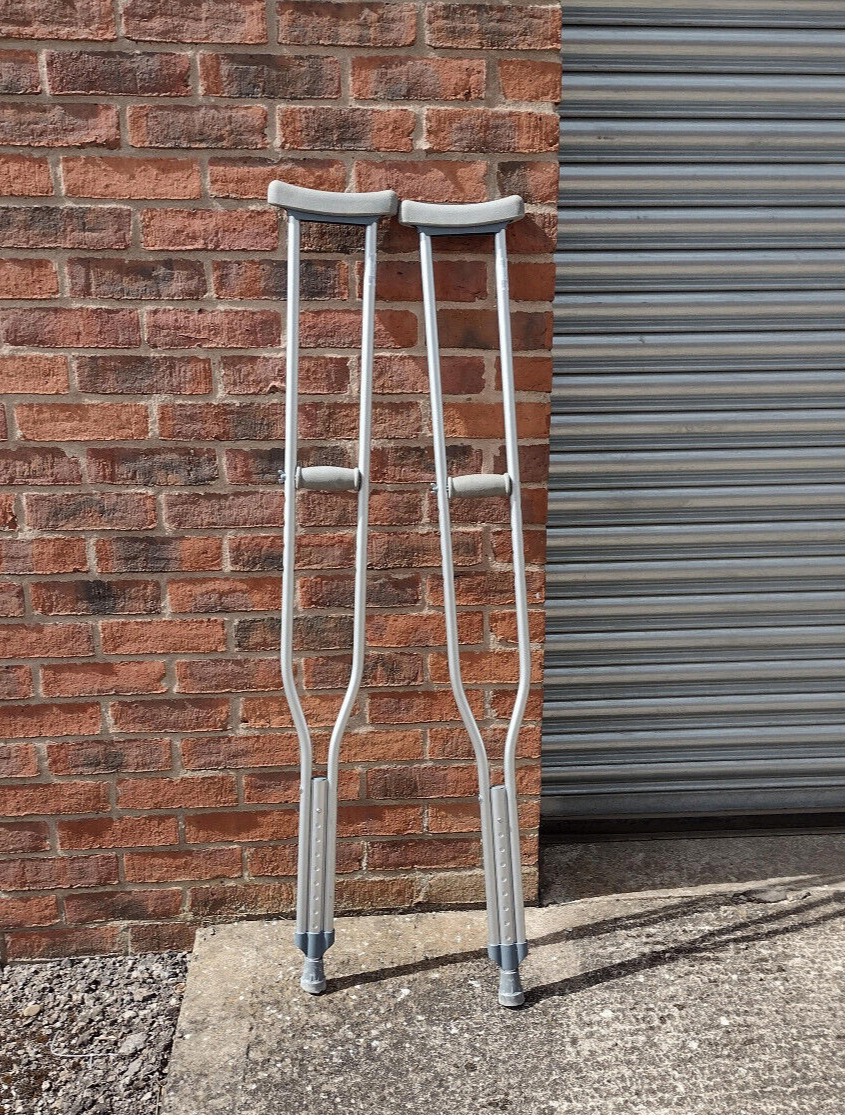 Pair Axilla Crutches Aluminium Adjustable Linear Medical - 137 to 198 cm