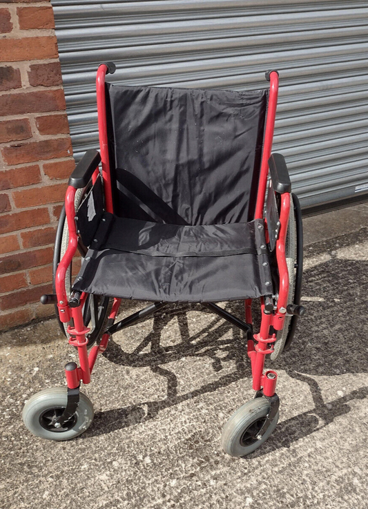 Wide Seat 18" Bariatric Wheelchair Red - Free Delivery No Footplates