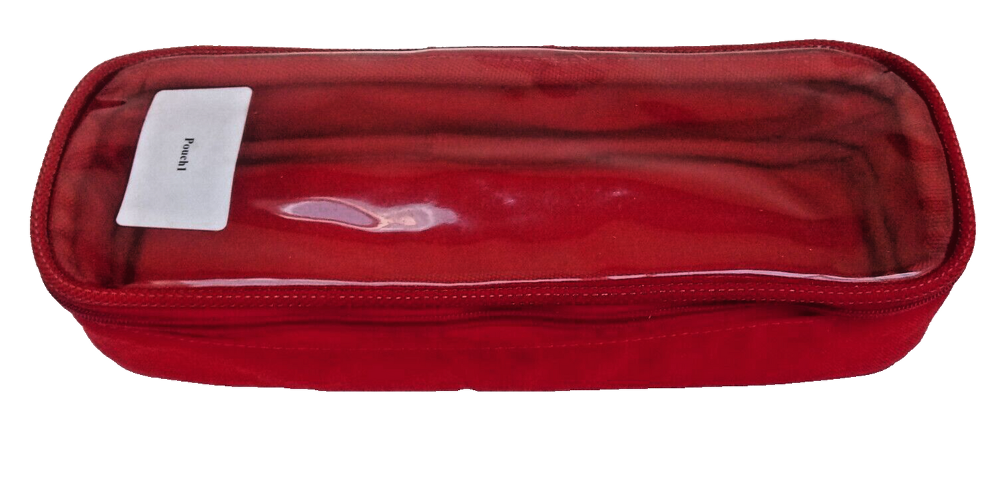 OpenHouse OH Medical Red Large Pouch 33cm x 12cm x 8cm,  Transparent lid