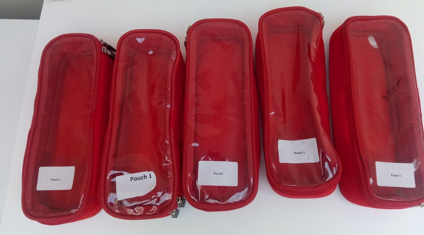 OpenHouse OH Medical Red Large Pouch 33cm x 12cm x 8cm,  Transparent lid