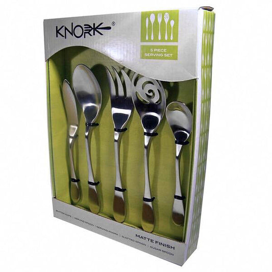 Knork Knife & Fork in One - 5-Piece Serving Set Duo Finish