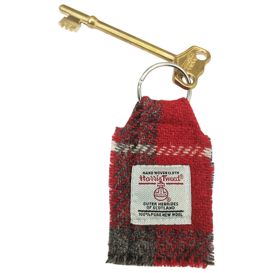 Brass RADAR key with Harris Tweed key fob - small head | The RADAR Key Company