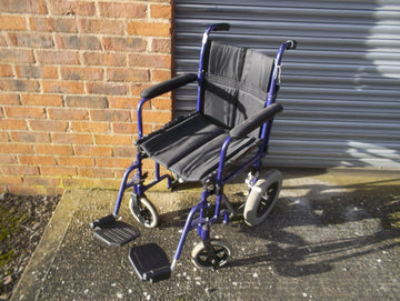 blue manual wheelchair